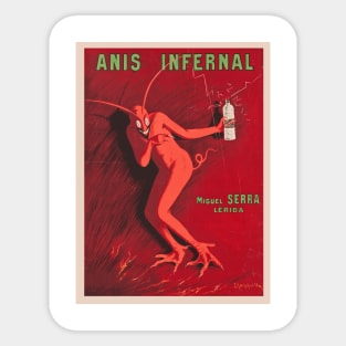 Vintage Anis Infernal Liqueur Advertising Art - Devil / Satan Sticker